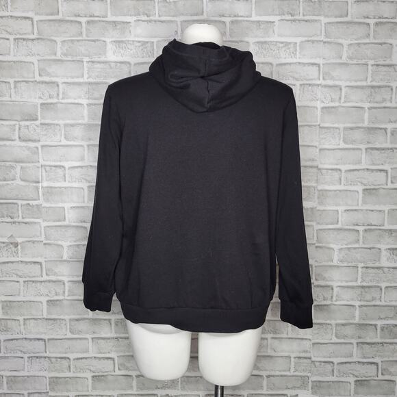 Torrid Lace Up Black Hoodie Cozy Fleece Snake Rose, size 2 - Picture 4 of 8